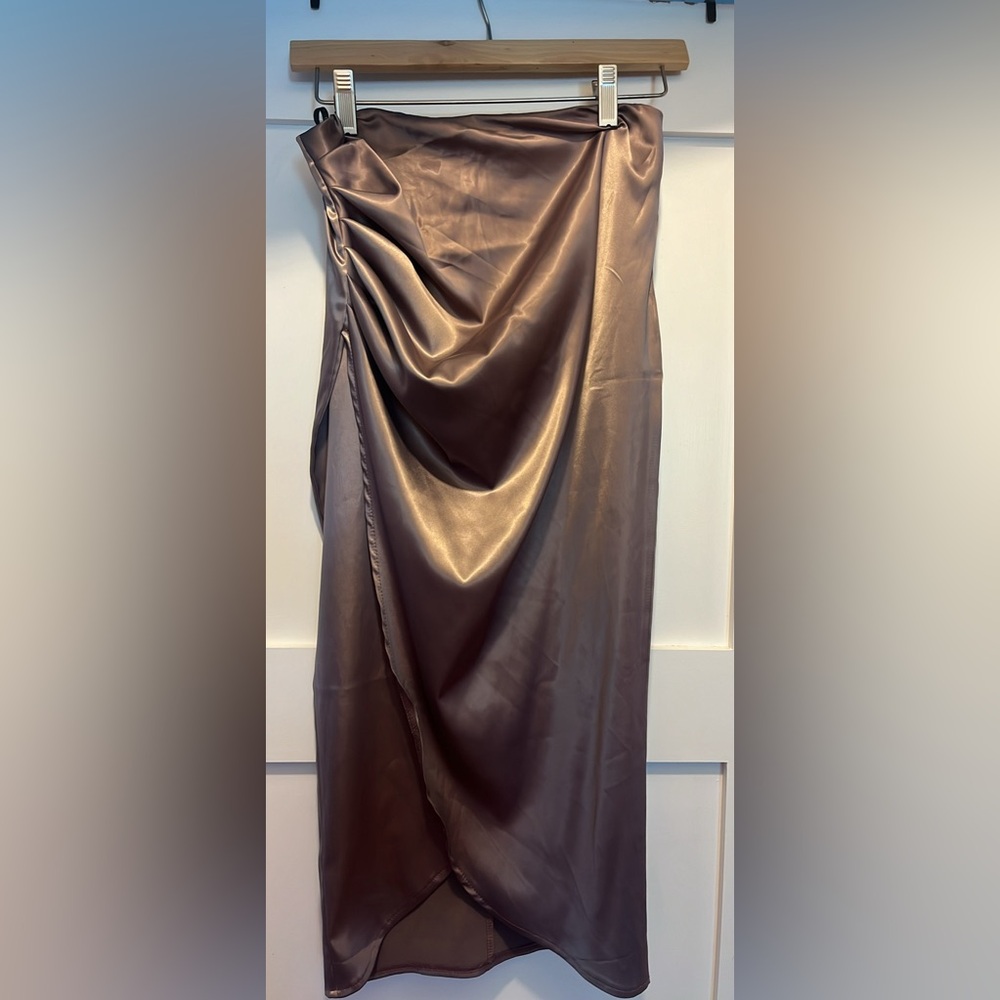 Purple Satin Wrap Skirt